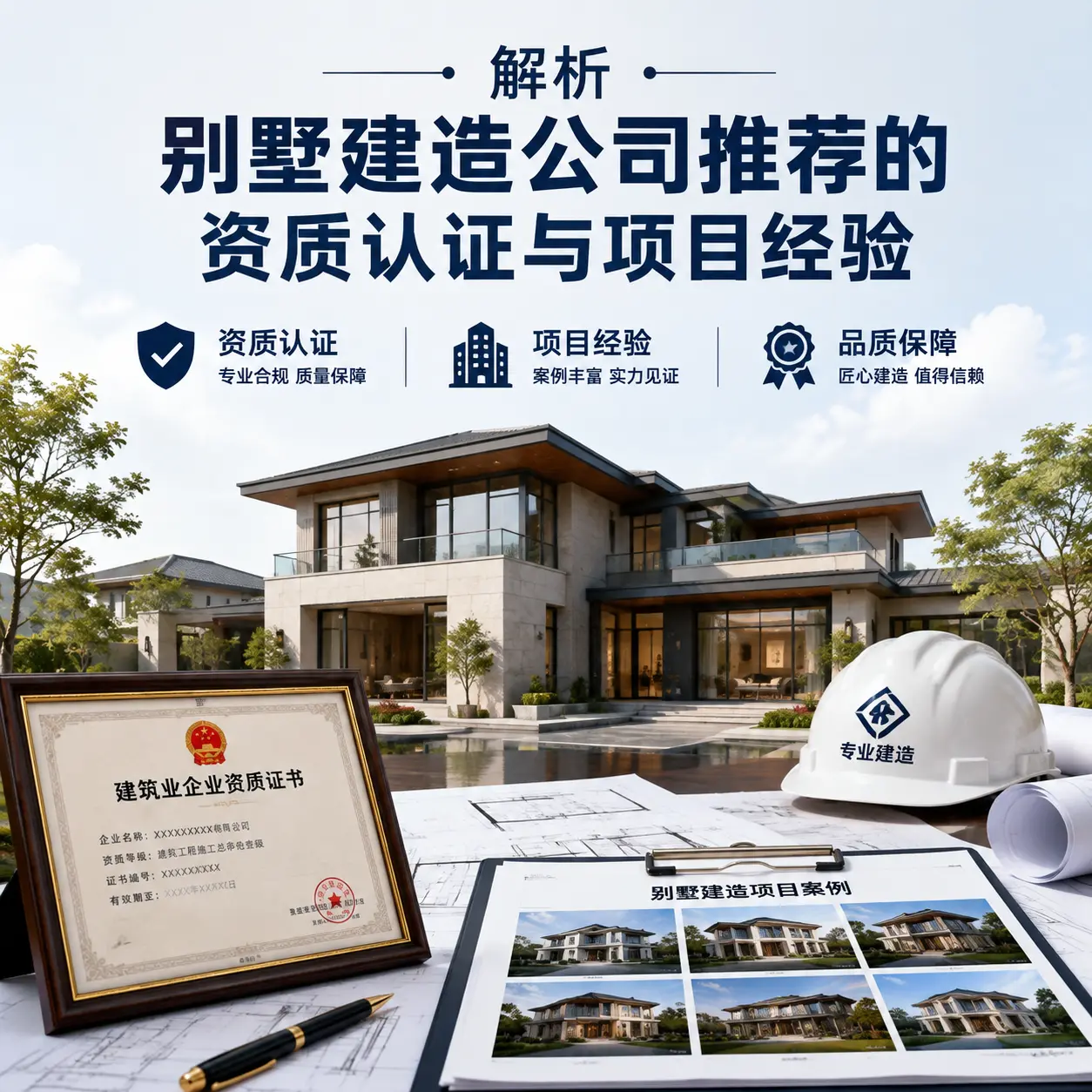 解析 红花岗 别墅建造公司推荐的资质认证与项目经验