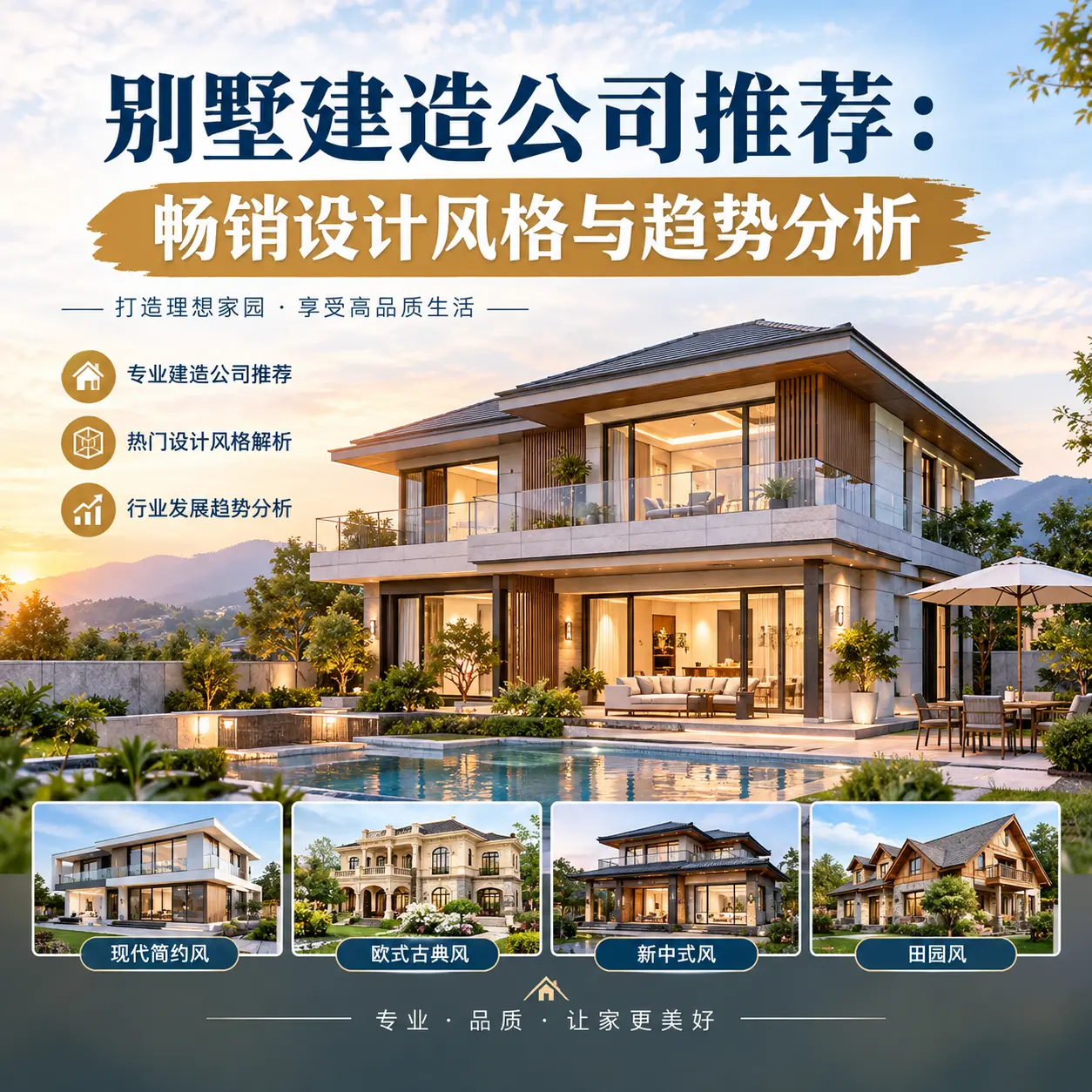 别墅建造公司推荐: 红花岗 畅销设计风格与趋势分析